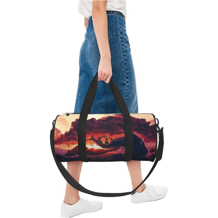 Спортивна сумка, дорожня сумка, сумка для подорожей, з принтом Ялинка, сумка на нічліг, чорна, універсальний розмір