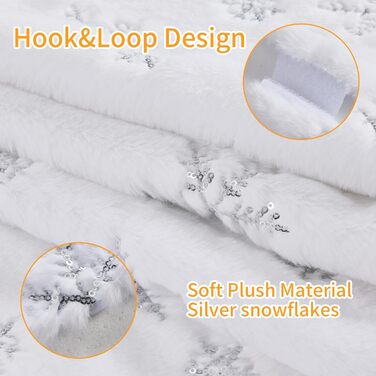 Коврик для ялинки 90 см срібний Honprodu