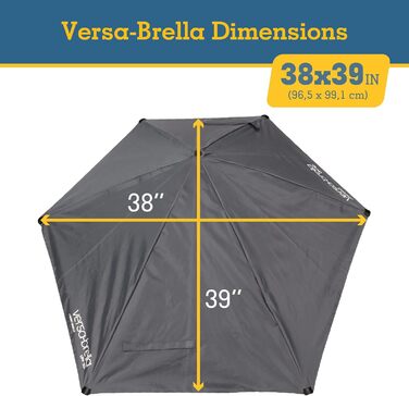 Регульована парасолька Sport-brella Versa-Brella, регульований затискач, 4-позиційний поворот на 360 градусів і підкладка UPF 50 д