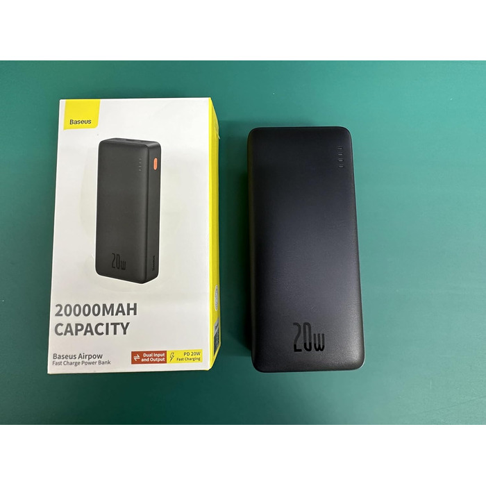 Зовнішні акумулятори для мобільних телефонів PD QC Charger with USB C in&out, Powerbank USB C Small для iPhone 15 14 13 12 11 Samsung S23 S22 iPad Xiaomi Huawei Black, 20000mAh Power Bank 20W Fast Charging