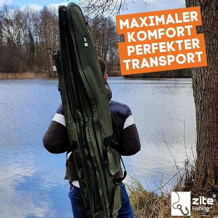 Сумка для рибалки Zite Fishing Сумка для вудки 150см Чохол для риболовлі Rod-Case Водовідштовхувальний чохол, 3 відділення рюкзак для вудок сумка для риболовлі сумки для риболовлі сумка для вудки сумка для вудки 150 см