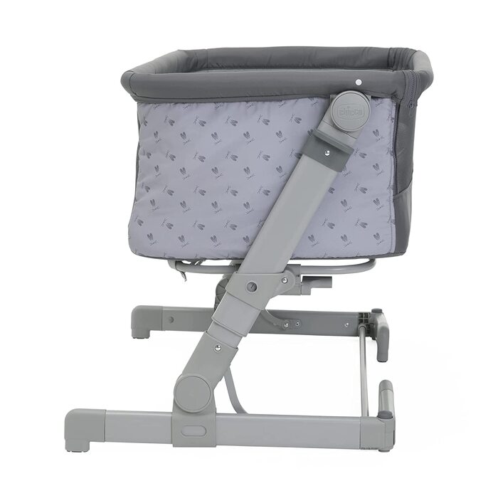 Дитяче ліжечко Chicco Next2Me Go для новонароджених, приліжкове ліжечко, сумісне з різними ліжками, регульована висота, гарна циркуляція повітря, дорожня колиска, дорожнє ліжко, темно-сіре