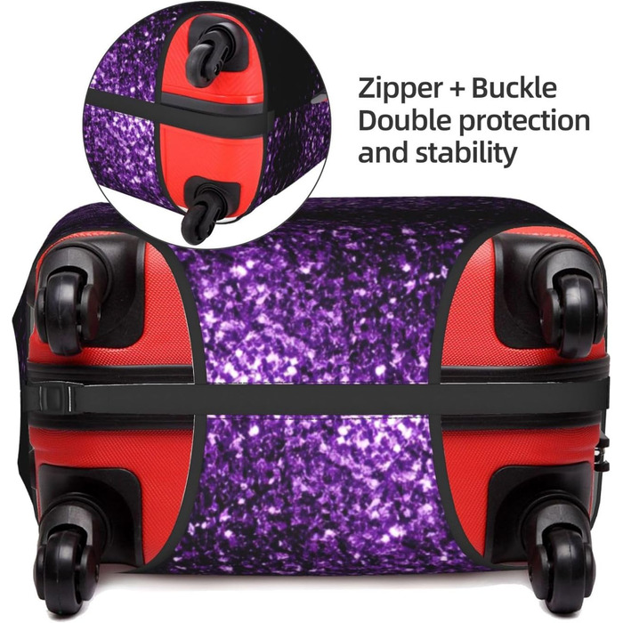 Чохол для валізи BREAUX Ліловий блиск, двосторонній дизайн, білий, маленький