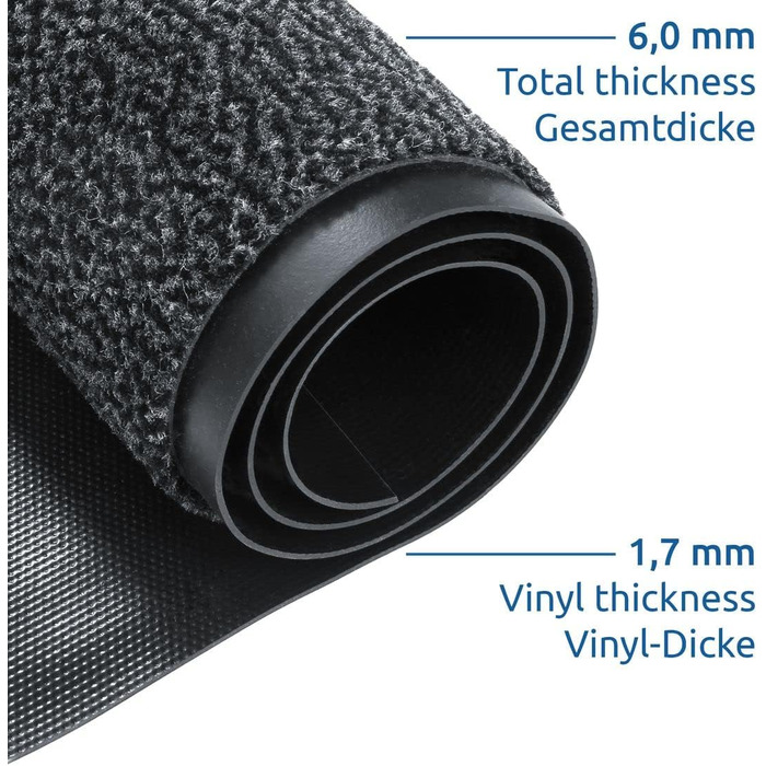 Килимок для бруду GEAR сірого кольору 5 розмірів для використання всередині та зовні приміщень, протиковзкий килимок для дверей, килимок для очищення, що миється, нековзний, гумовий край, 150x90, 120x90, 180x60, 90x60, 60x45 см, килимок для дверей 120 x 9