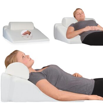 Ортопедична клиноподібна подушка з рефлюксом з поліуретану та віскозної піни, виготовлена в Європі Ергономічна та знімає тиск Зі знімним валиком для шиї Чохол з алое вера, який можна прати Ідеально підходить для хропіння та болю в спині