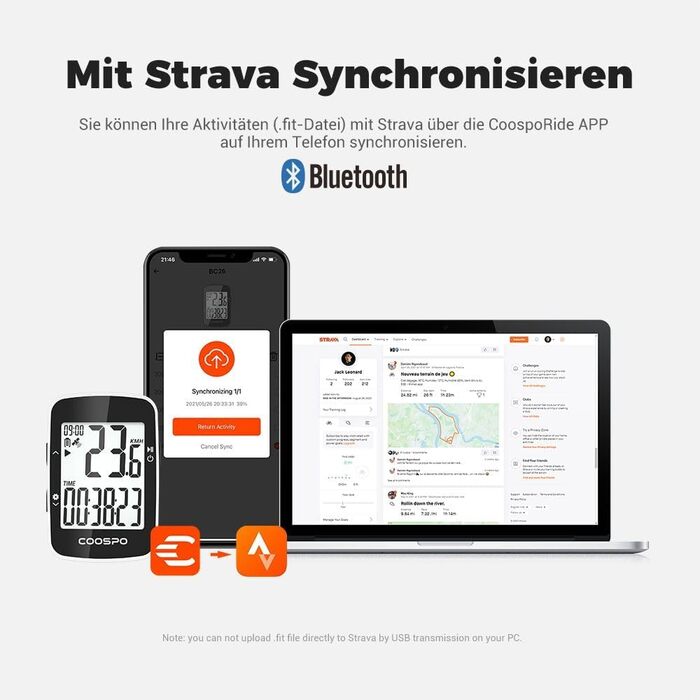 Велокомп'ютер COOSPO BC26 GPS, 2.3 дюйма, IP67, Пластик/Електроніка, Білий