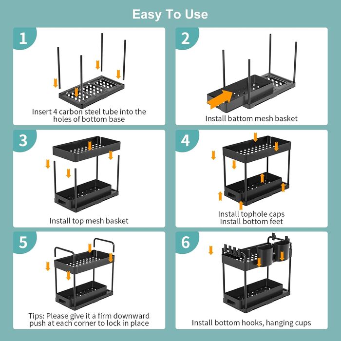 Органайзер під раковину, під контейнери для кухні та ванної кімнати, органайзер під раковину та шафа для зберігання, миючих засобі