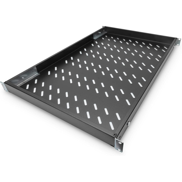 Полиця - Змінна глибина - Для стаціонарного встановлення - 19 дюймів - 1U - Вантажопідйомність 50 кг - Для мережевих шаф та серверних стійок - Глибина шафи від 1000 мм - Чорний колір Глибина шафи 708 мм Чорний колір, 97649 -
