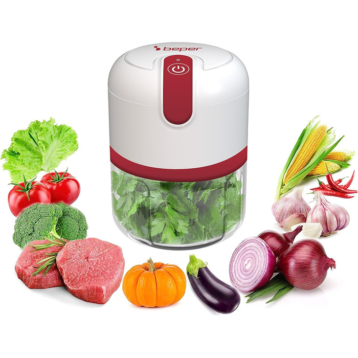 Подрібнювач з підключенням USB, міні кухонний комбайн, ємність 250 мл, потужність 3,7 В, 3 леза з нержавіючої сталі, акумуляторна