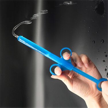 Аплікатор для змащення, 2 шт. синього багаторазового шприца зі змащенням, анально-вагінальний шприц-постріл з кільцем для зчеплення та ручкою для пальців для інтимного догляду та очищення