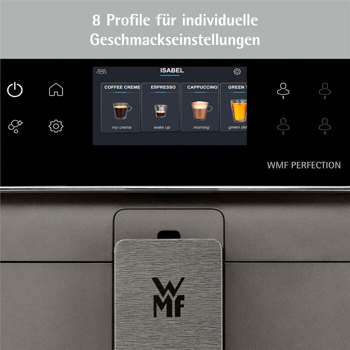 Повністю автоматична кавоварка WMF Perfection 780L з молочною системою, 18 напоїв, подвійний термоблок, кавомолка з нержавіючої сталі, профіль користувача, контейнер для молока 1 л