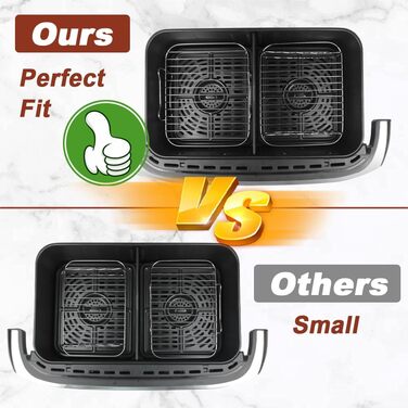 Аксесуари для фритюрниці BYKITCHEN для шухляди Ninja Flex AF500EU 10,4 л, 304 решітки для гриля Аксесуари для Ninja Foodi Flexdrawer Dual Zone AF500EU AF500EUCP, сумісні з Cecotec Dual 9000 9 л