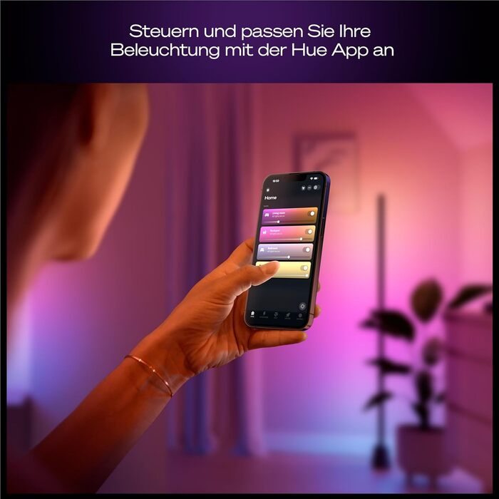 Розумна світлодіодна торшерна лампа Philips Hue Play, RGBWWIC, 122 см, багатоколірні градієнти, підтримка Alexa, Google Home, Apple Home синхронізація з ТВ потребує Hue Bridge та Sync Box (продаються окремо)