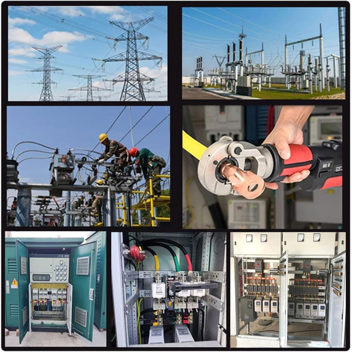 Акумуляторні гідравлічні обтискні кліщі Професійний електричний гідравлічний набір інструментів для обтиску кабельних наконечників Міцні обтискні кліщі з литої сталі Діапазон 16-300 мм Сірий