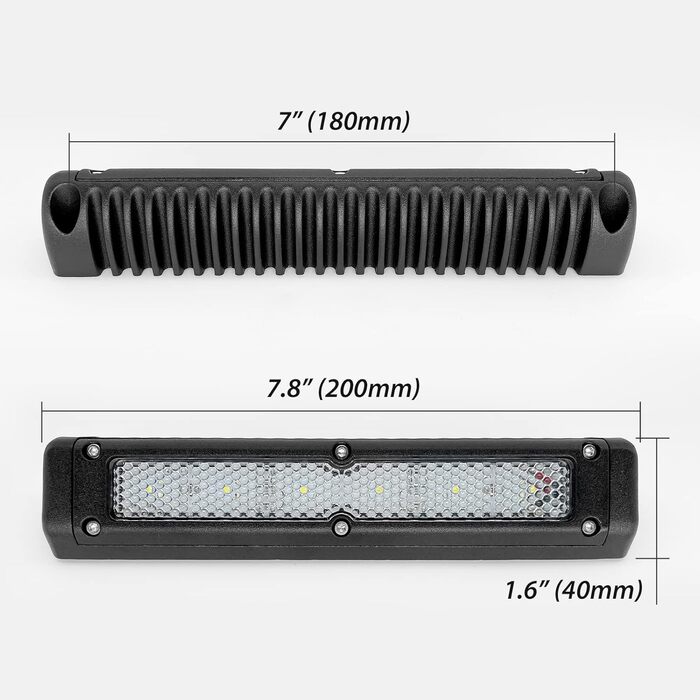 Зовнішнє освітлення Dream Lighting для автофургонів, тент, водонепроникний, IP65, світлодіодний ліхтар для тенту каравану, 12 В, чорний, литий алюміній, 20 см, 12 Вт, 6000 K, холодний білий