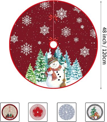 Коврик для ялинки 120 см темно-червона AOLOA