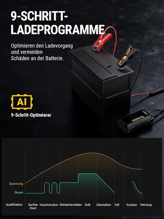 Зарядний пристрій для автомобільних акумуляторів HULKMAN Sigma 10 для акумуляторів 6В/12В зі світлодіодним екраном, крапельний зар