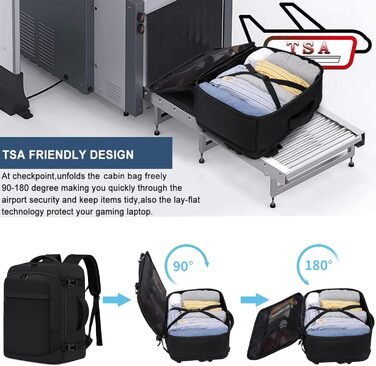 Рюкзак для ручної поклажі 40x30x20 см для Ryanair, 40x30x25 см для Eurowings, невеликий дорожній рюкзак об&39ємом 24 л, ручна поклажа, рюкзак для ноутбука для чоловіків та жінок, чорний. Black-b 40x30x20 см (24 л)