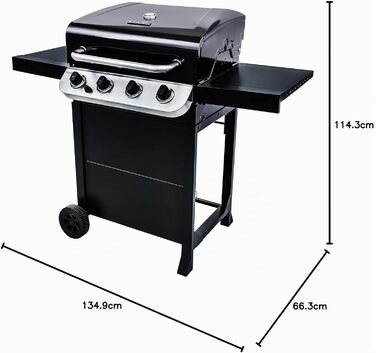 Газовий гриль Char-Broil Convective 410 B, 4 пальники, чорний