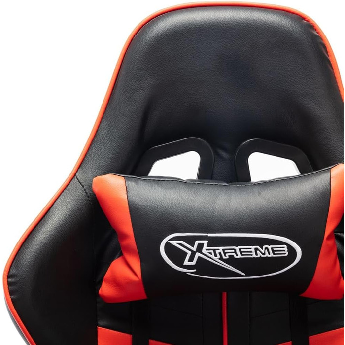 Геймерське крісло, офісне крісло, з підставкою для ніг, чорно-червоне, штучна шкіра