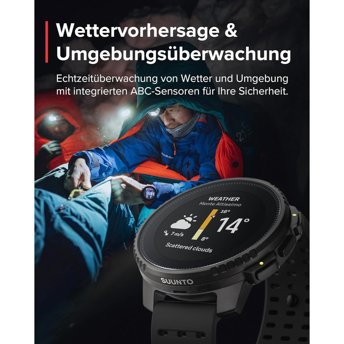 Годинник SUUNTO Vertical Adventure смарт-годинник із GPS, двочастотна GPS-навігація, безкоштовні офлайн-карти, сонячна зарядка, час роботи від батареї до 65 днів, корпус військового класу, водонепроникність 100 м, повністю чорний вертикальний корпус