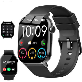 Розумний годинник для чоловіків та жінок, 1,96-дюймовий HD-розумний годинник із функцією телефону, фітнес-годинник із понад 113 спортивними режимами, водонепроникний IP68, спортивний годинник із серцевим ритмом, монітором сну та крокоміром, для Android та
