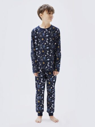 Комплект піжам для хлопчика NAME IT, принт 134-140, темно-сапфіровий