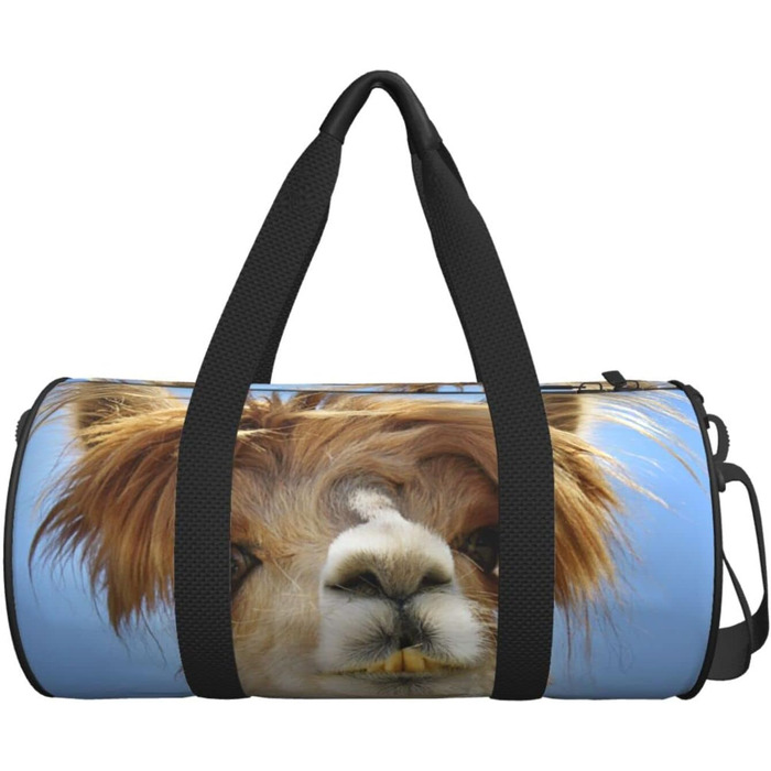 Дорожня сумка-циліндр з кумедним альпакою-ламою, спортивна сумка для чоловіків та жінок, сумка для подорожей, спортивна сумка