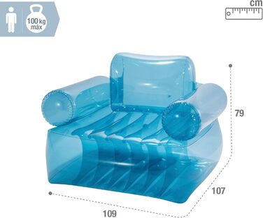 Крісло Intex Transparent Blue Розмір надутого 109см х 107см х 79см (66503NP)