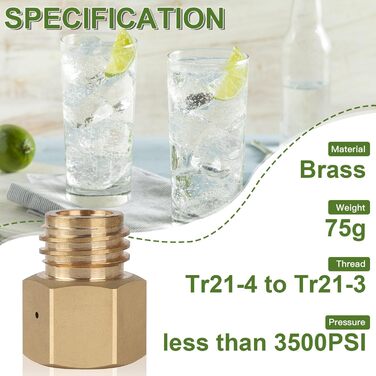 Адаптер EFUTURETIME для Sodasteam TR21-4 перероблений для Quooker Cube Tank (TR21-3), латунь