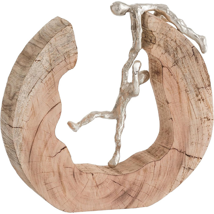 Скульптура "Командна робота" (30 см) — Срібло, Манго Дерево, Алюміній