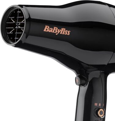 Фен BaByliss Pro Power D5245E EU Потужний (2300 Вт), професійний AC-двигун, іонна технологія проти особливого пушення, 3 температурні та 2 швидкісні режими, чорний