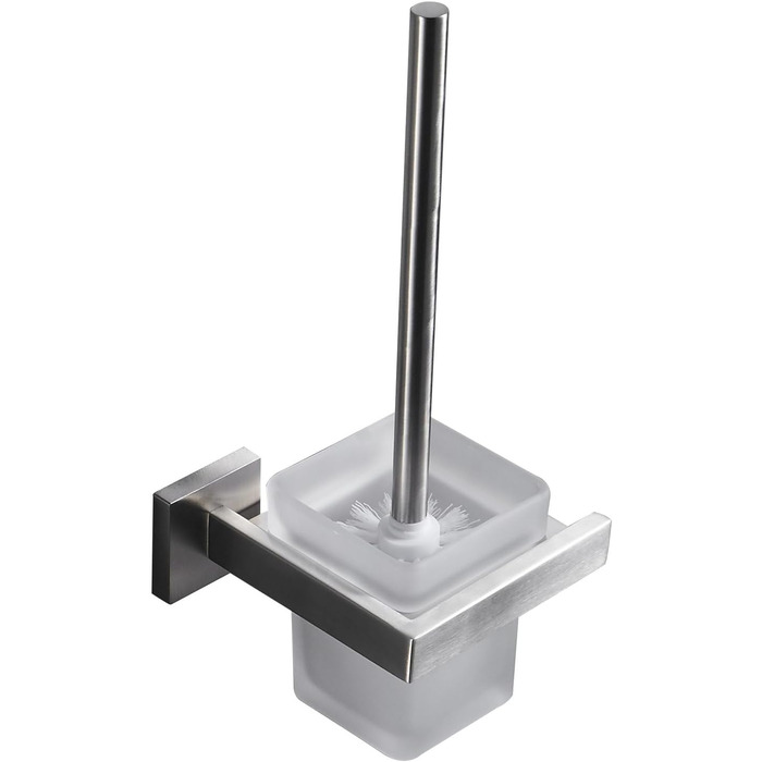 Туалетна щітка, щітка для унітазу та тримач з матовою нержавіючої сталі для настінного кріплення, матове покриття