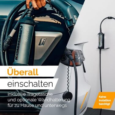 Комплект Juice Booster 2 Wallbox EU, мобільний настінний бокс 22 кВт без установки, зарядний пристрій для BEV із зарядним кабелем