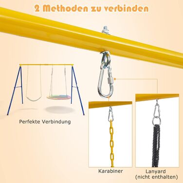 Рама для гойдалок COSTWAY, рама для гойдалок з металу з вантажопідйомністю до 300 кг, рама для гойдалок з анкером для заземлення,