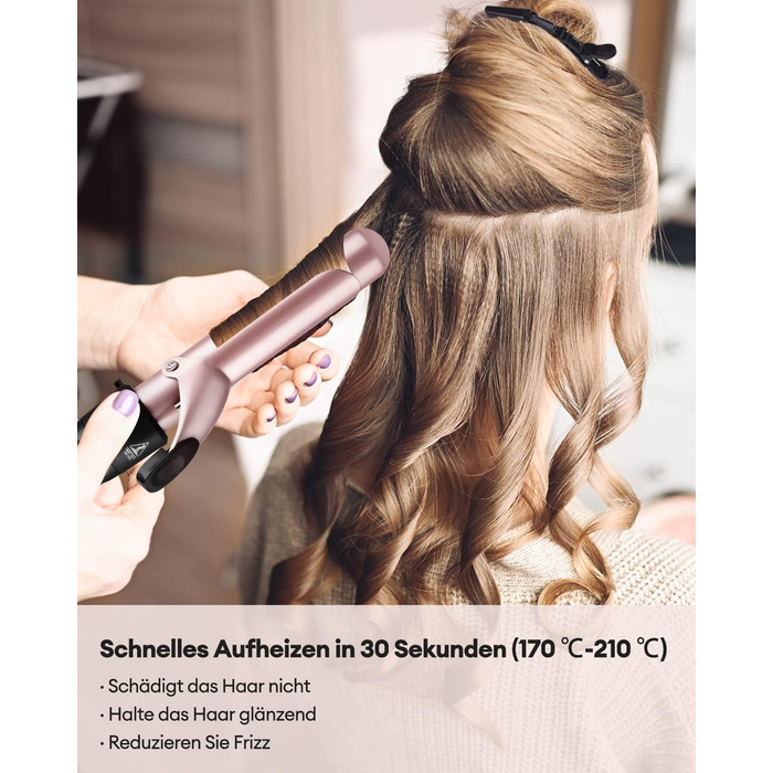 Набір плойок CkeyiN 4 в 1 з різними насадками 9-38 мм, керамічна плойка з щіткою для завивки, великі та малі локони, настінна плой