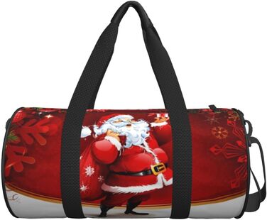 Яскрава спортивна сумка для подорожей з різдвяним дизайном Санта з подарунком. Ідеально підходить для чоловіків та жінок як спортивна сумка, дорожня сумка або сумка для пляжу.