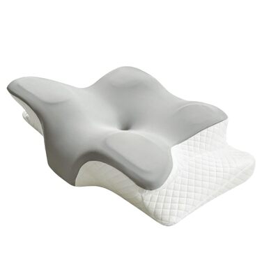 Ортопедична подушка для шиї з піни з ефектом пам&39яті, ергономічна подушка від болю в шиї, подушка з піни з ефектом пам&39яті для сну на боці, спині та животі для покращення якості сну