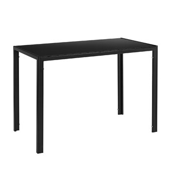 Обідній стіл 105x60x75см, скляна стільниця, чорний