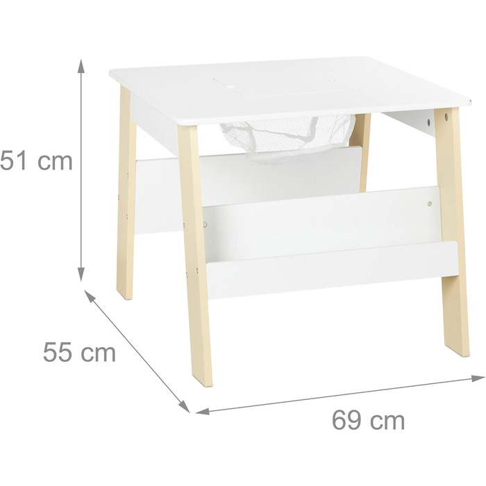 Дитячий комплект сидіння Relaxdays, дитячий стіл з 2 стільцями, з місцем для зберігання, для хлопчиків та дівчаток, дитячий куточок для сидіння, білий/бежевий