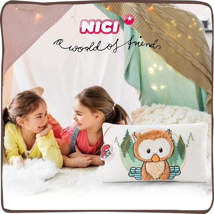 Подушка дитяча сова Owlino плюшева прямокутна 43x25см The Owlsons, ука (1 упаковка), 48575