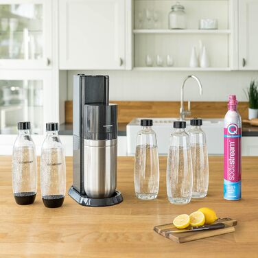 Резервний пакет SodaStream QC з циліндром CO2 Quick Connect (покриття 60 л) і 1 скляною пляшкою 1,0 л, рожевий, 27,5x16x44, 1053400490