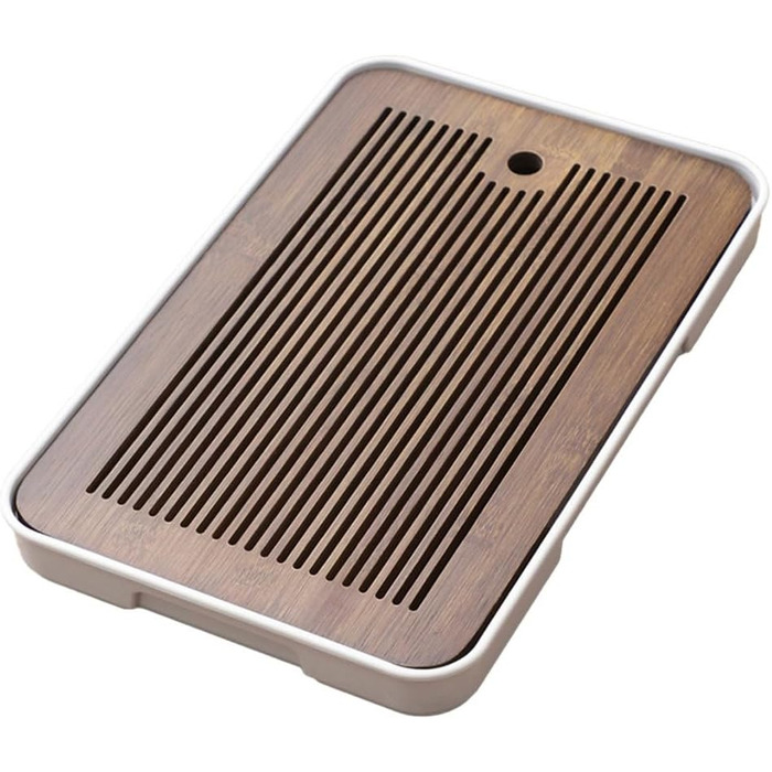 Чайний набір Кунг-Фу з підносом, 36 x 24 см, з ПВХ гладкі краї, швидкий дренаж, розбірна конструкція для легкого очищення