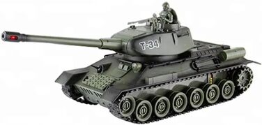 Радіокерований танк T-34 Битва Панцерів 128, оливково-зелений, з вбудованою інфрачервоною системою бою 2,4 ГГц (efaso 99815)