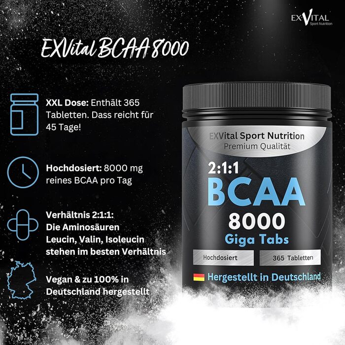 Веганський амінокислотний комплекс BCAA, 365 таблеток