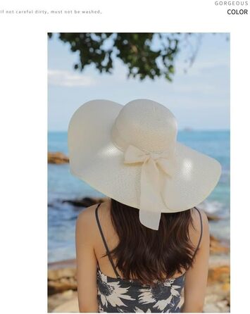 Жіночий складаний сонцезахисний капелюх із широкими полями, солом&39яний, фактор захисту від ультрафіолету 50, колір 02, колір слонова кістка