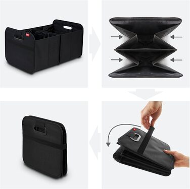 Складана коробка Achilles для автомобіля з охолоджувальною вставкою, складна коробка-холодильник, органайзер для багажника, сумка для багажника з функцією охолодження, складна коробка-холодильник, кошик для покупок, складаний кошик чорного кольору