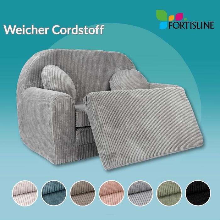 Дитячий диван, Складаний, М&39який - Ігровий диван з розсувною функцією 96x57x48 см - Дитячий диван з функцією сну - М&39який розкладний диван, сертифікований Oeko-TEX, вкл. 2 подушки, Світло-зелений