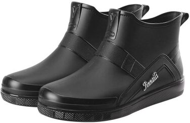 Водне взуття, гумові чоботи, ПВХ, чоловічі, для їдальні, для миття автомобіля, низькі безшовні, для роботи, кухні, для подорожей та походів, чорні, 38 2/3 EU