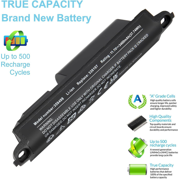 Акумулятор для Bose SoundLink III 330107 359498 330107A 359495 330105 330105A Замінний акумулятор для Bose SoundLink Bluetooth Mobile Speaker II 404600, 11.1V 3400mAh 359495